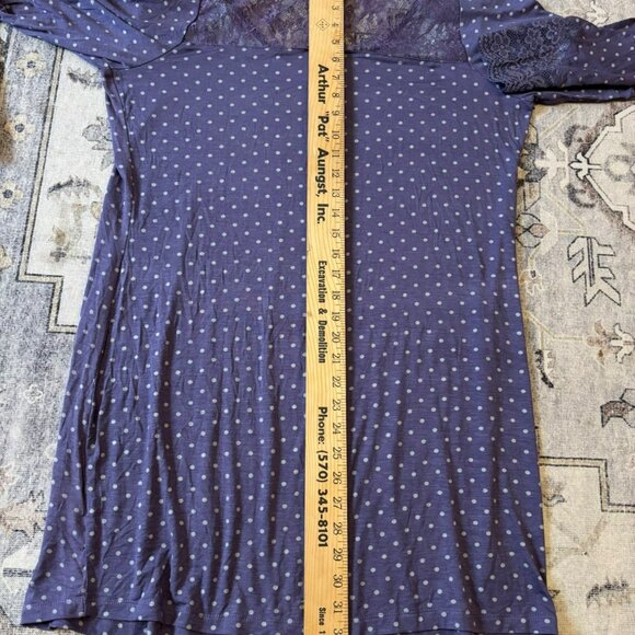 Venus Women's Nightgown Sz XL Purple Poke A Dot Lace - Picture 6 of 6